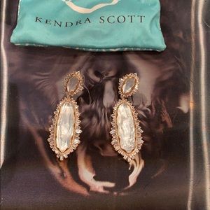 rose gold with mother of pearl drop earrings